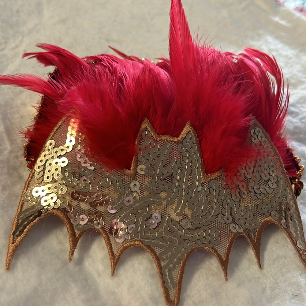 1920’s style flapper headband Batman logo